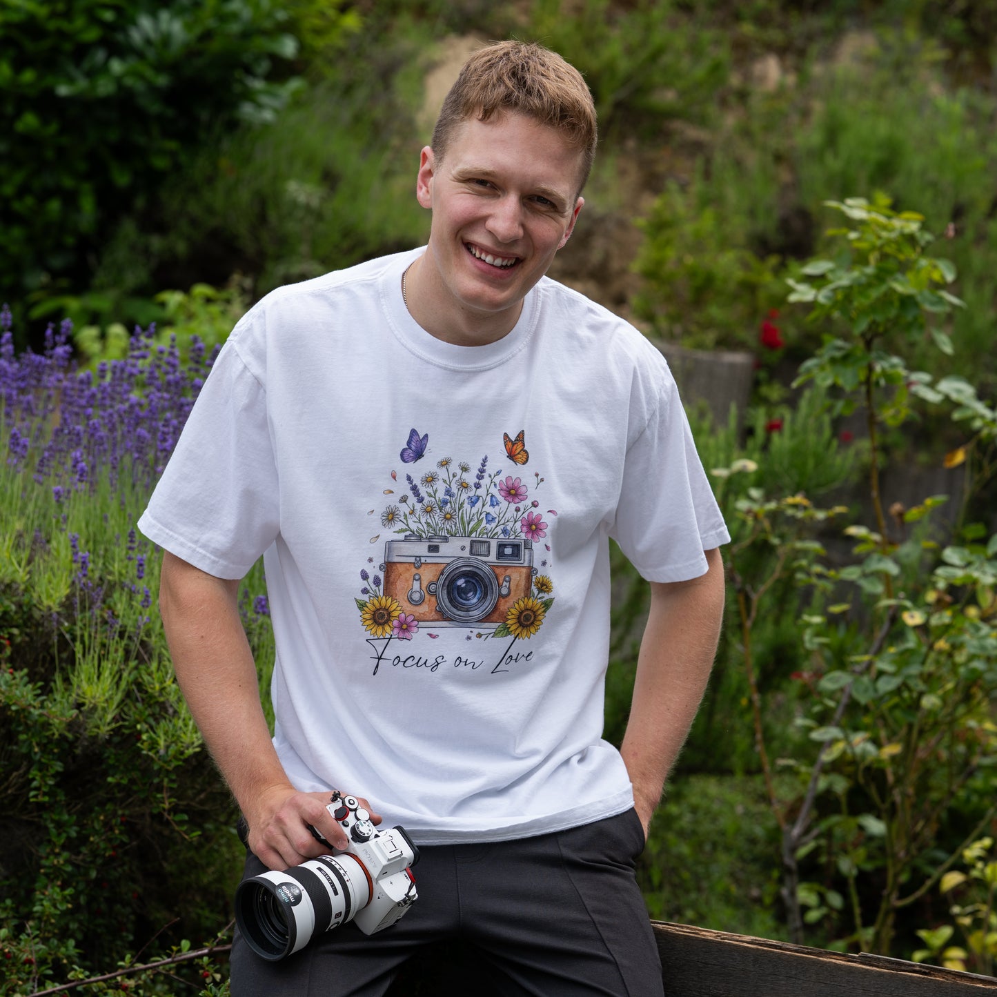 Focus on Love Shirt | Floral Camera Photography Tee